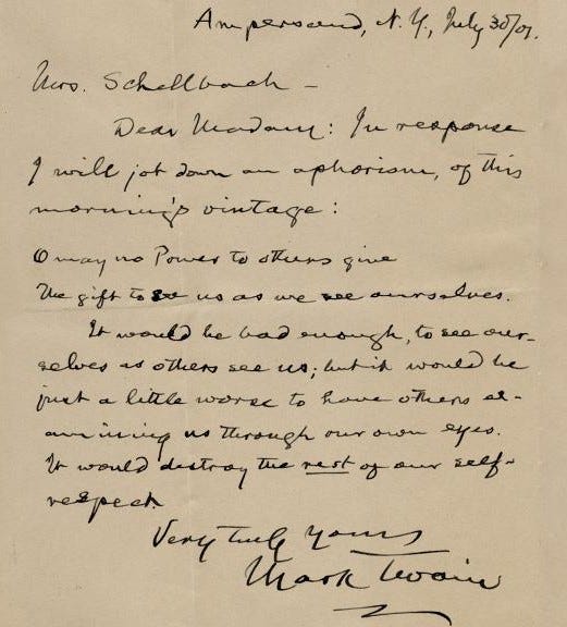 Mark Twain letter
